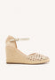 ESPADRILLES OFF-WHITE EN CUIR TRESSÉ AVEC TALON COMPENSÉ EN CORDE DE JUTE POUR FEMME SERIGNAN