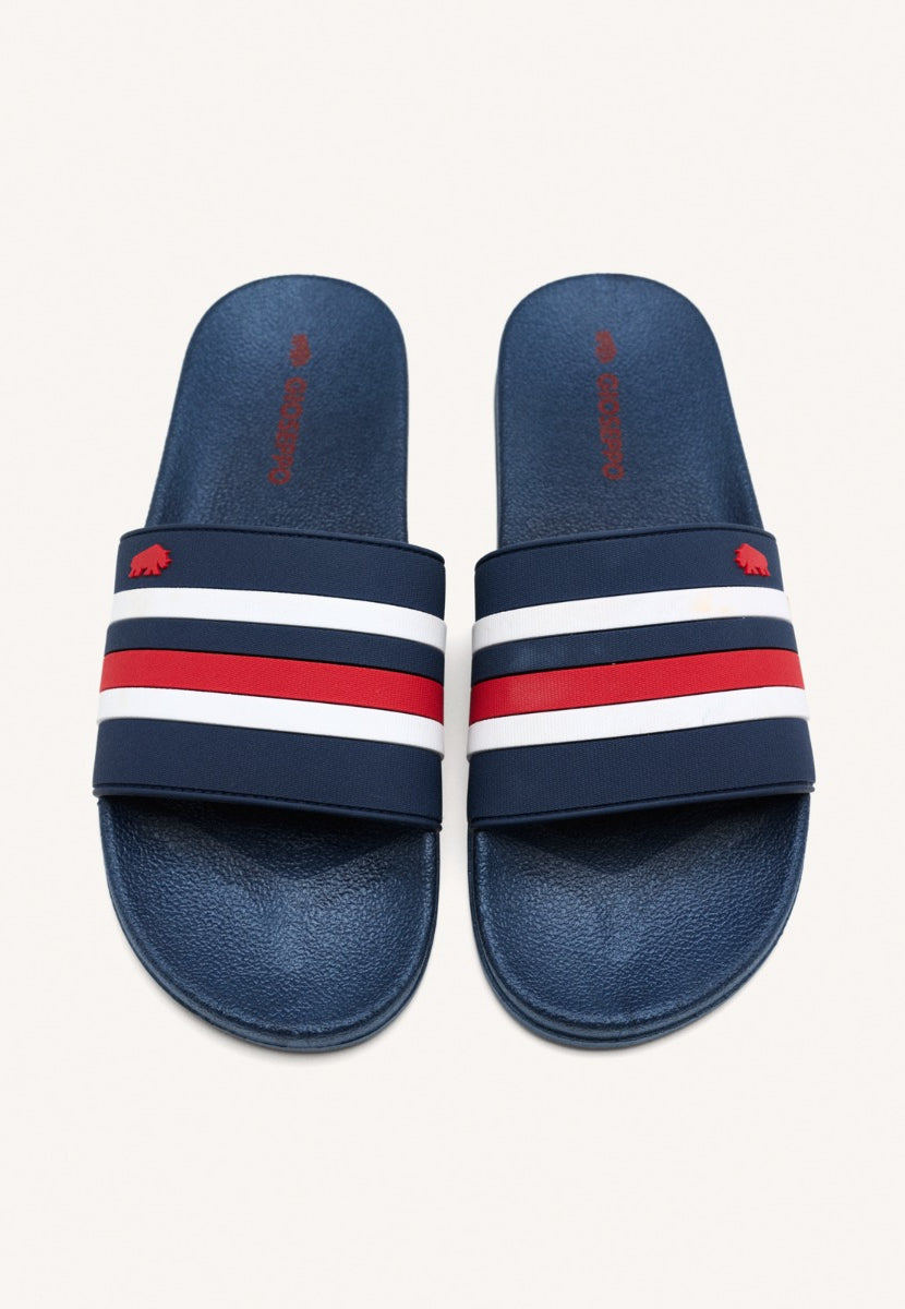 BLUE NAVY SLIPPERS WITH COLOR DETAILS FOR MEN BURGIO