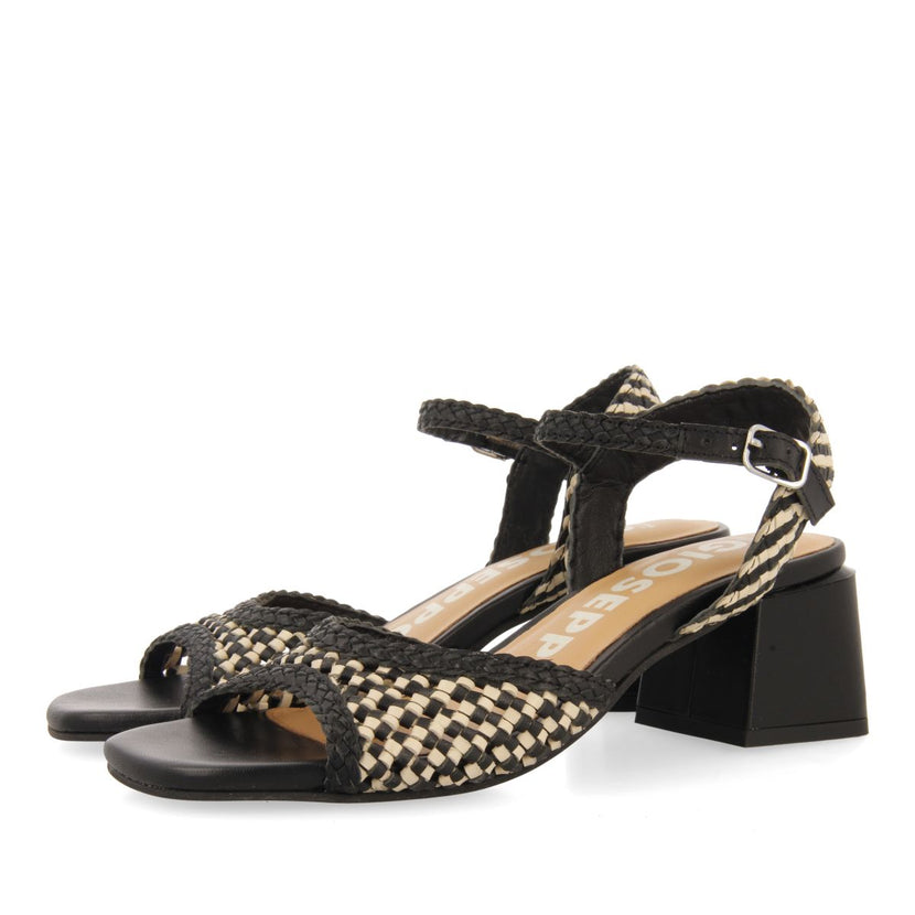 SANDALIAS DE TACÓN CON PALA TRENZADA BICOLOR PARA MUJER LADOCK