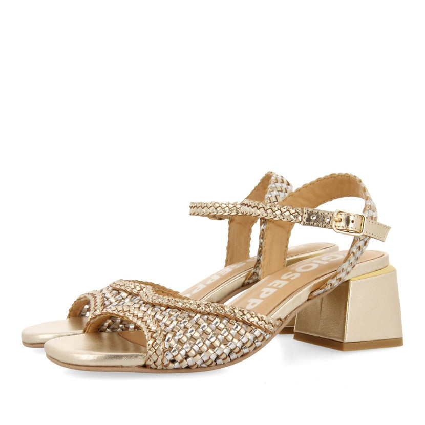 SANDALIAS DE TACÓN CON PALA TRENZADA BICOLOR PARA MUJER LADOCK