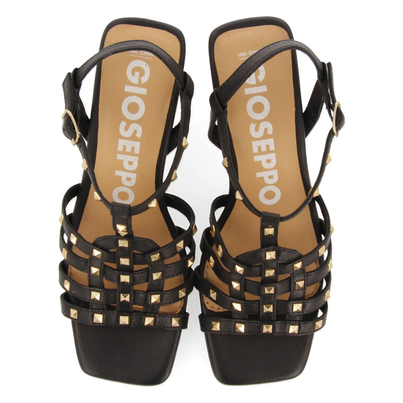 BLACK HEELED SANDALS WITH CRAB TYPE ADORNMENTS FOR WOMEN KRIZEVCI