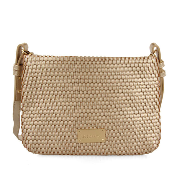 GOLD COLORED CROSSBODY BAG WITH MORVAH BRAIDING