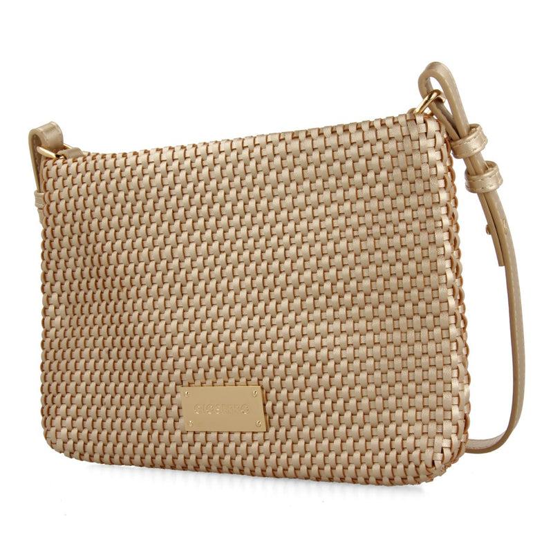 GOLD COLORED CROSSBODY BAG WITH MORVAH BRAIDING
