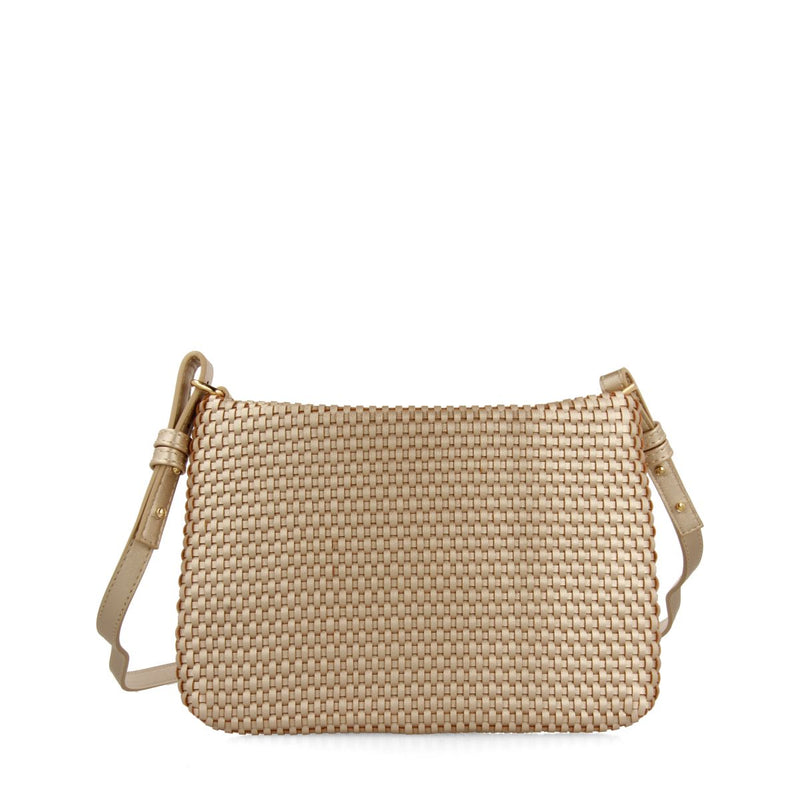 GOLD COLORED CROSSBODY BAG WITH MORVAH BRAIDING