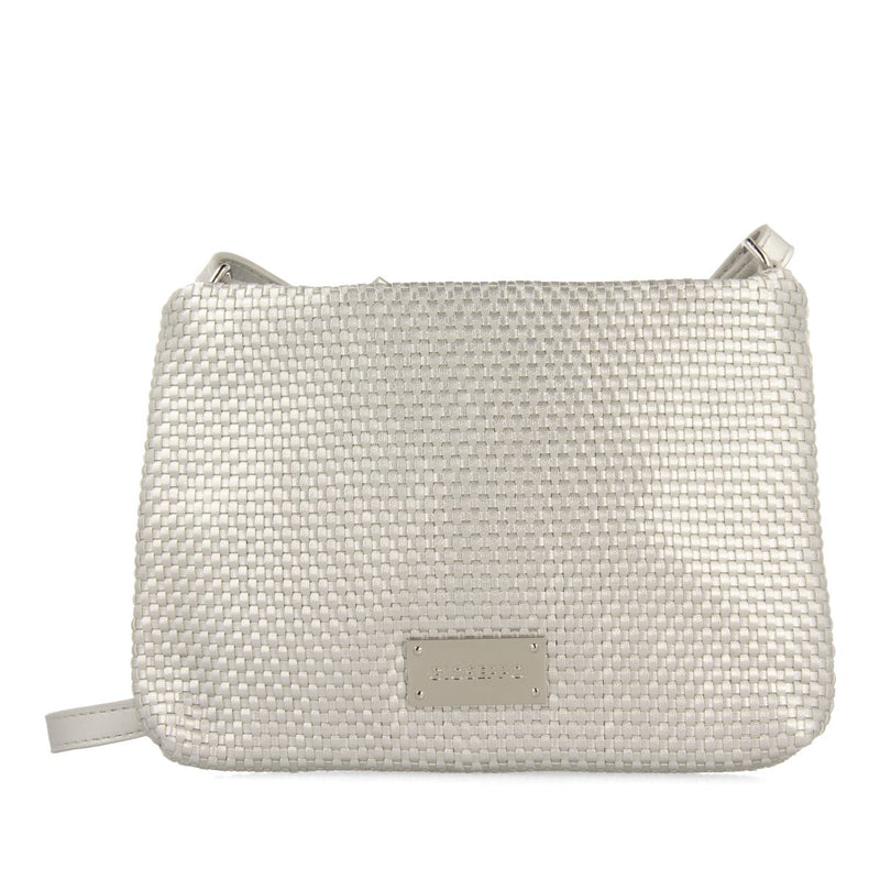 BOLSO BANDOLERA COLOR PLATA CON TRENZADO MORVAH