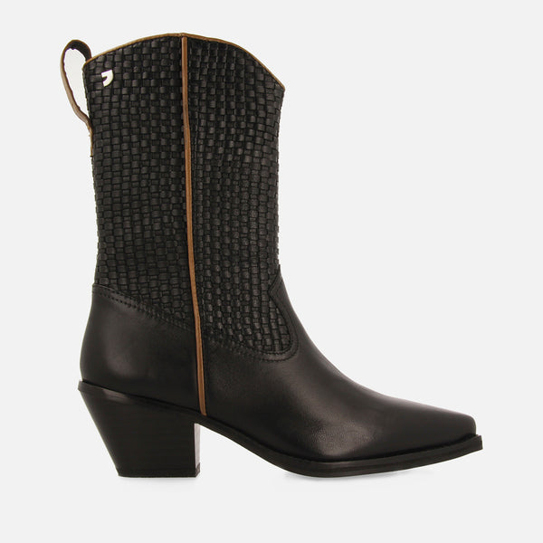 BOTAS COWBOY TRENZADO TACÓN PIEL AMPASS