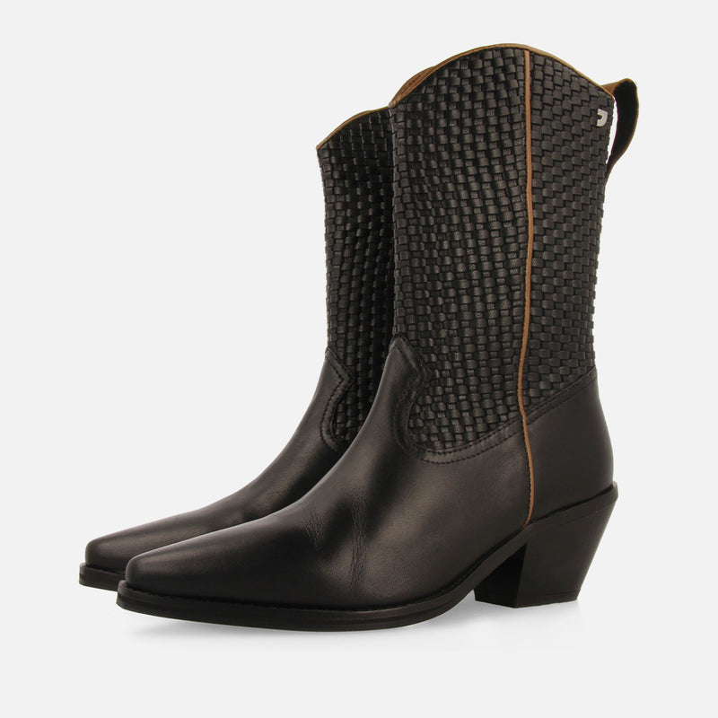 BOTAS COWBOY TRENZADO TACÓN PIEL AMPASS