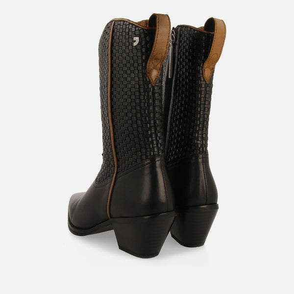 BOTAS COWBOY TRENZADO TACÓN PIEL AMPASS