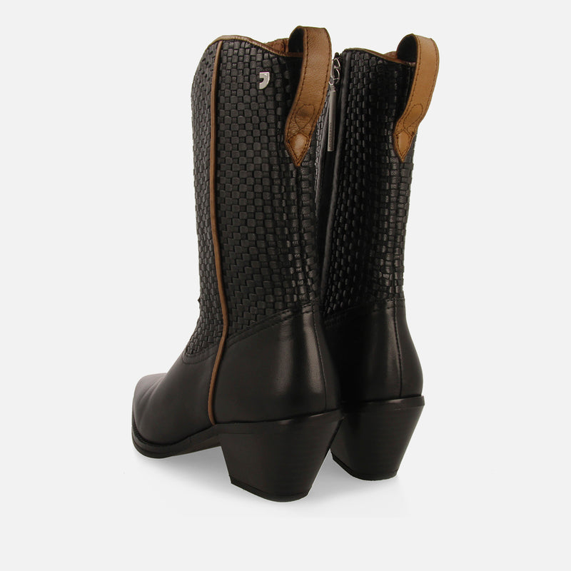 BOTAS COWBOY TRENZADO TACÓN PIEL AMPASS
