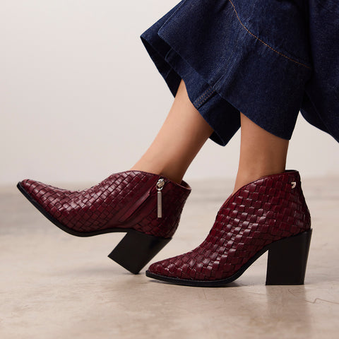BOTINES TRENZADO TACÓN PIEL TAMASI