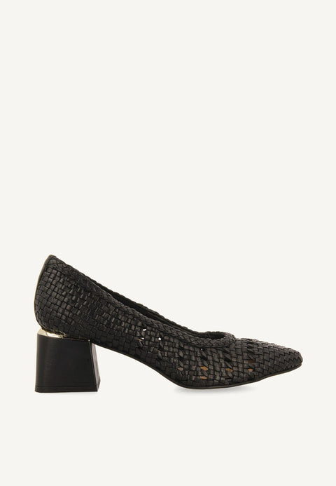 SAPATOS DE SALTO EM COURO TRANÇADO NITRA