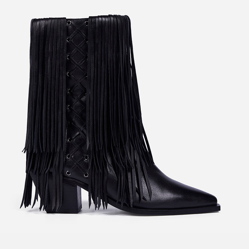 BOTAS TACÓN PIEL FLECOS - NINA BY MARÍA ESCOTÉ