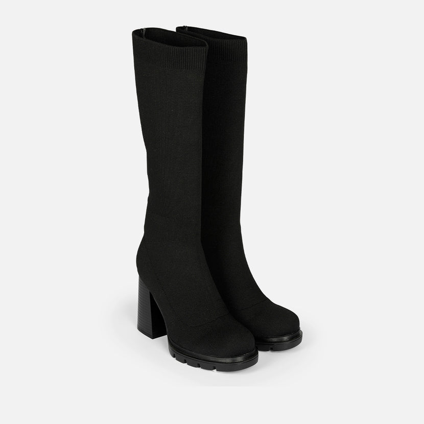 BOTAS ALTAS TIPO CALCETÍN TACÓN Y SUELA TRACK LAURENS