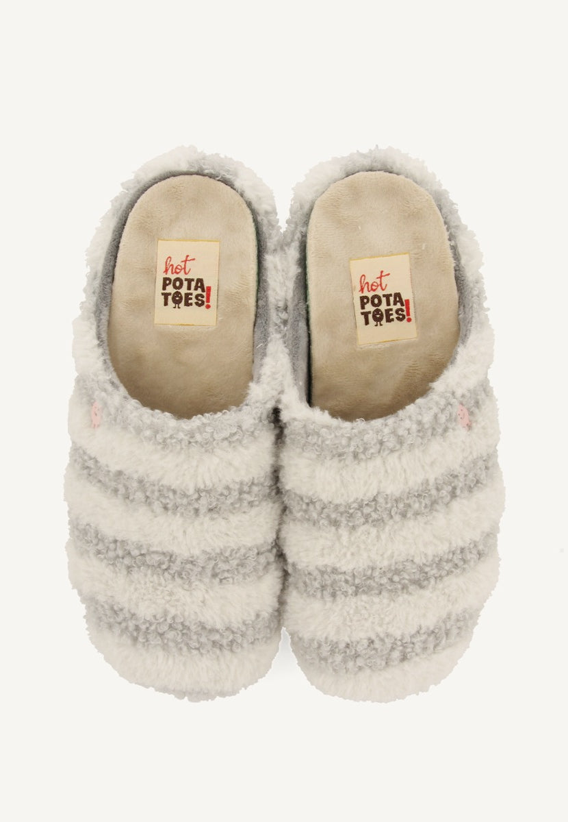 ZAPATILLAS DE CASA RAYAS PELO SKARUP