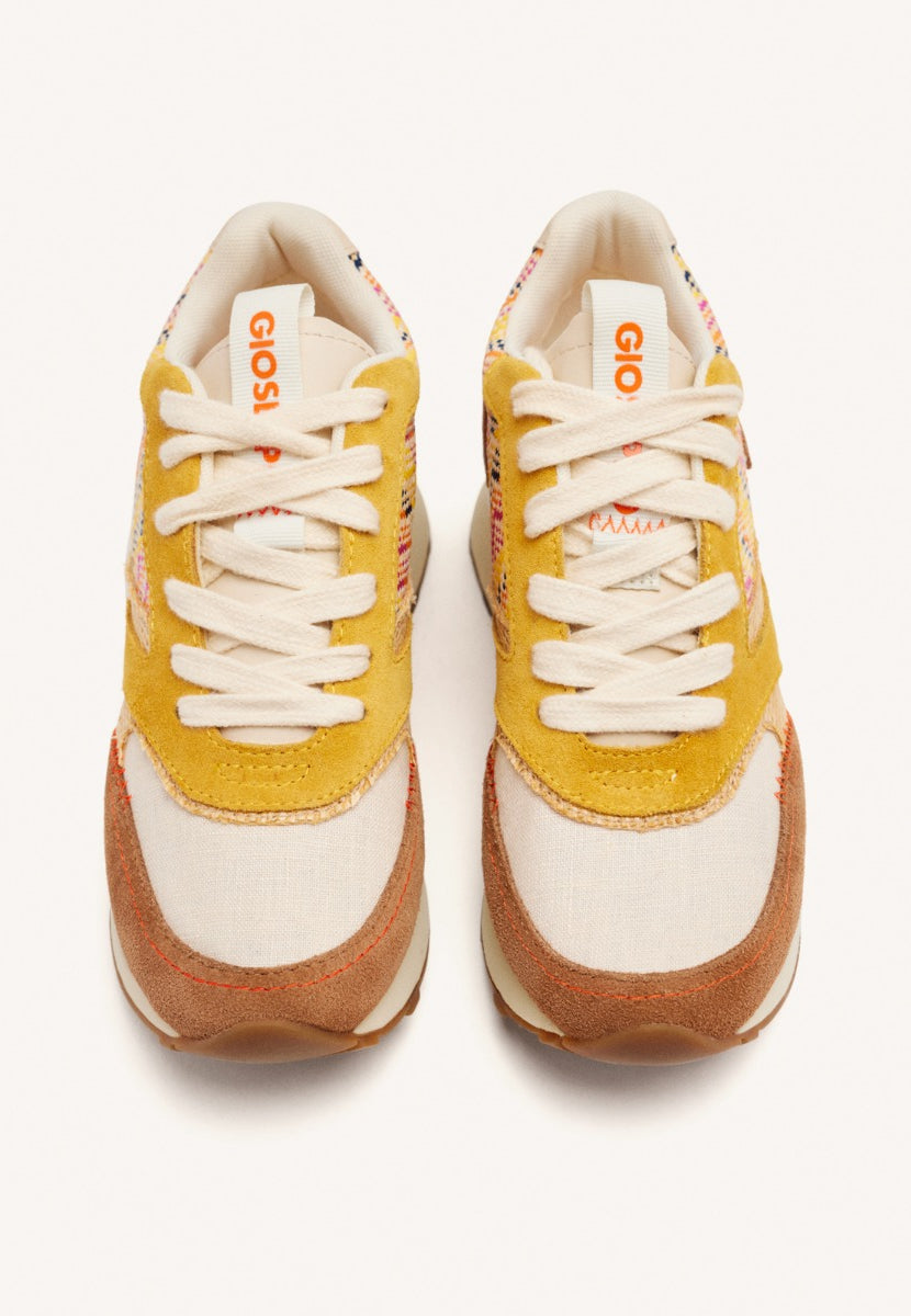 RAFFIA PRINT WEDGE LEATHER SNEAKERS MORRILL