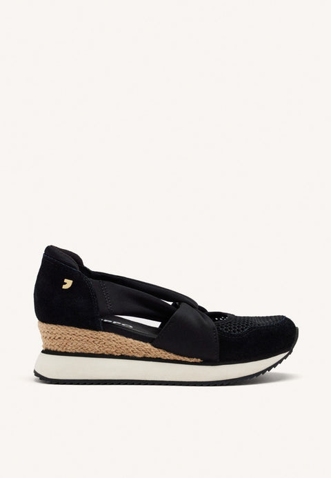 OPEN LEATHER WEDGE RAFFIA SNEAKERS DARLINGTON