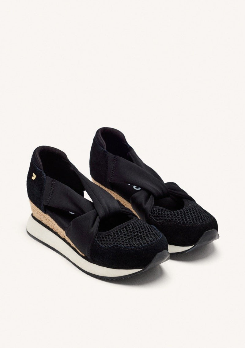 OPEN LEATHER WEDGE RAFFIA SNEAKERS DARLINGTON