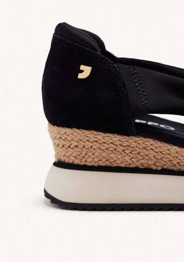 OPEN LEATHER WEDGE RAFFIA SNEAKERS DARLINGTON