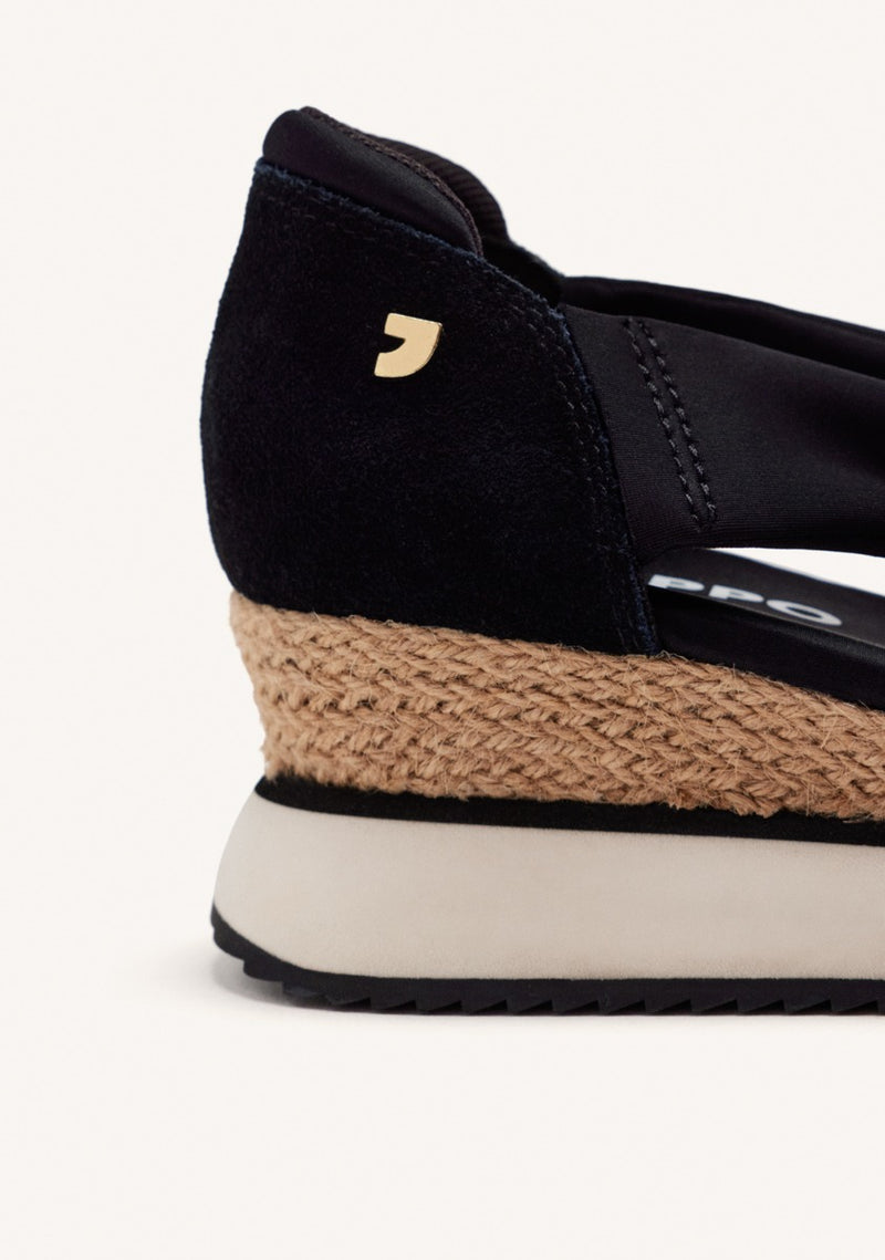 OPEN LEATHER WEDGE RAFFIA SNEAKERS DARLINGTON