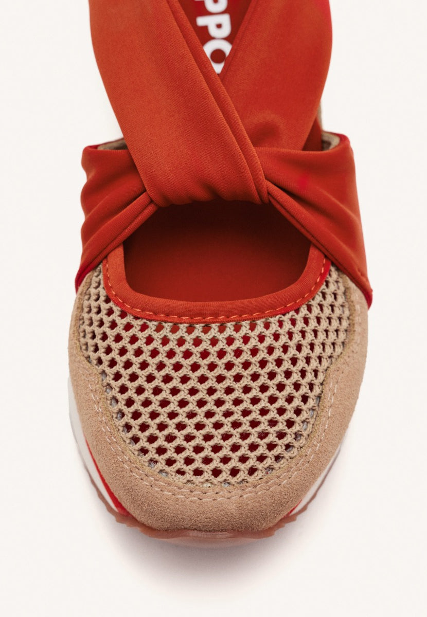 OPEN LEATHER WEDGE RAFFIA SNEAKERS DARLINGTON