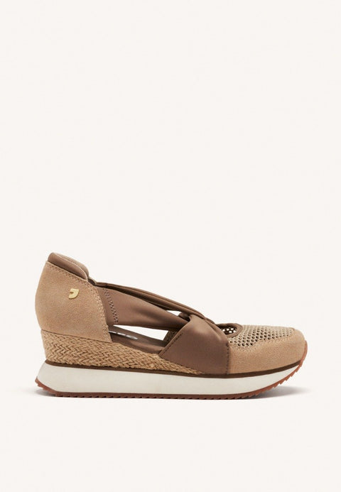 OPEN LEATHER WEDGE RAFFIA SNEAKERS DARLINGTON