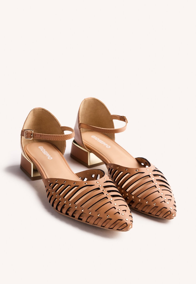 BALLERINE CON CINTURINI E TACCO PELLE FLETCHER