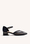 LEATHER HEEL STRAPPY BALLET FLATS FLETCHER