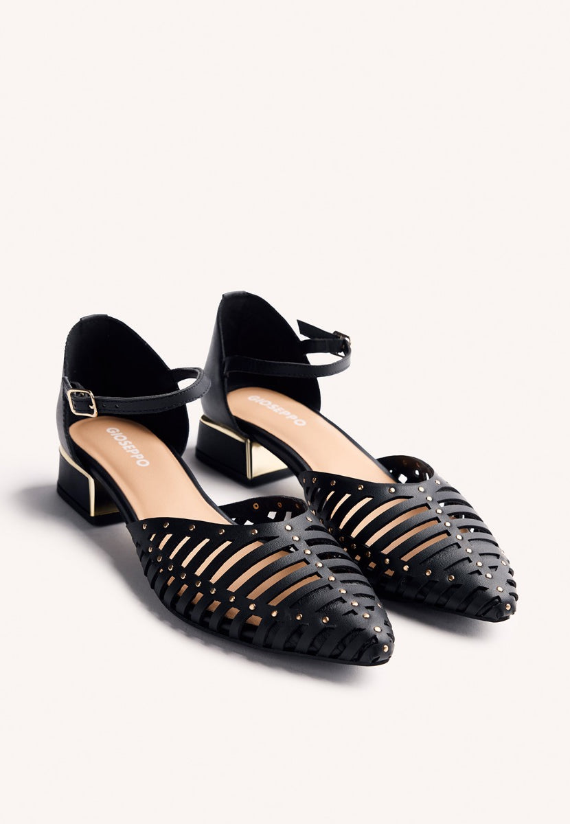BALLERINE CON CINTURINI E TACCO PELLE FLETCHER