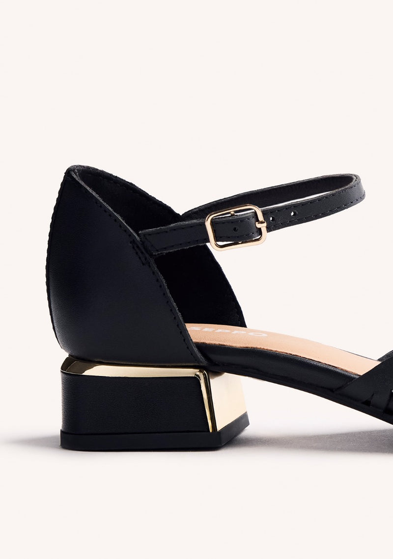 LEATHER HEEL STRAPPY BALLET FLATS FLETCHER