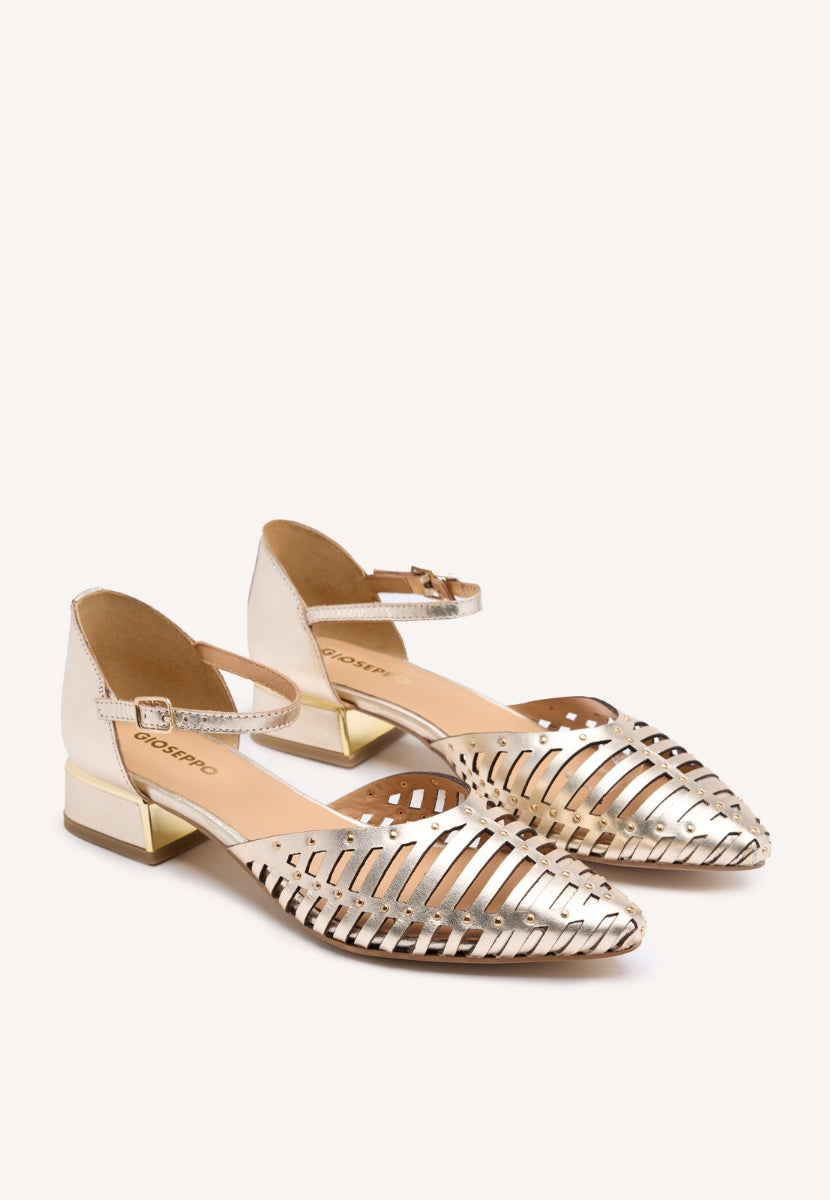 BALLERINE CON CINTURINI E TACCO PELLE FLETCHER