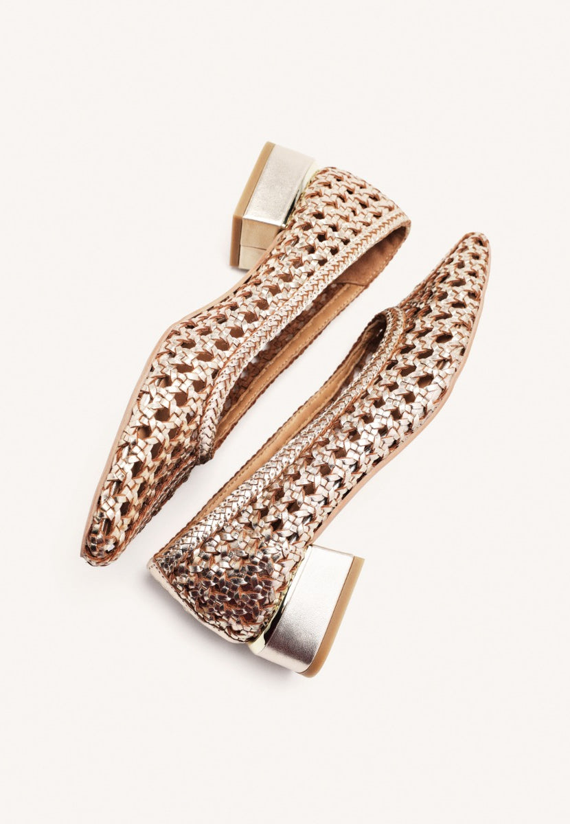 SCARPE DECOLLETE PELLE INTRECCIATA EASTHAM