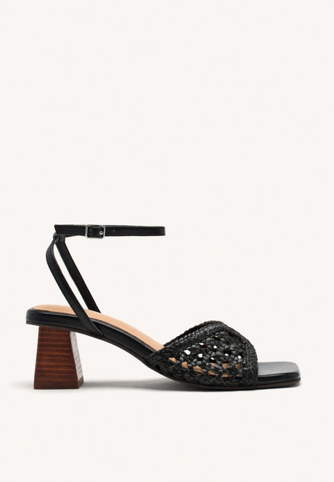 HEEL BRAIDED LEATHER SANDALS BURNSIDE