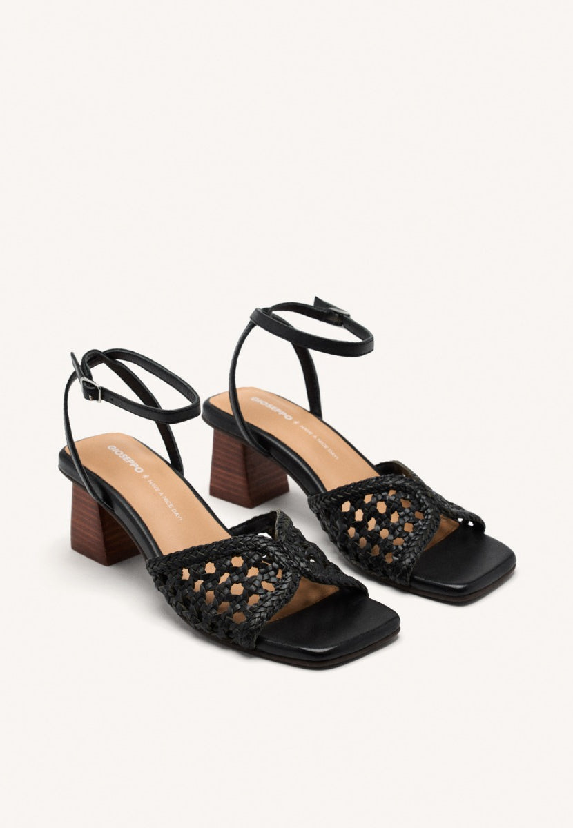 HEEL BRAIDED LEATHER SANDALS BURNSIDE