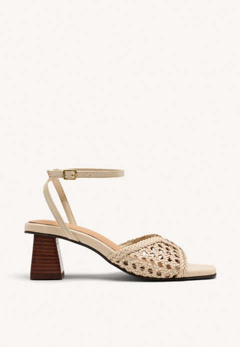 HEEL BRAIDED LEATHER SANDALS BURNSIDE