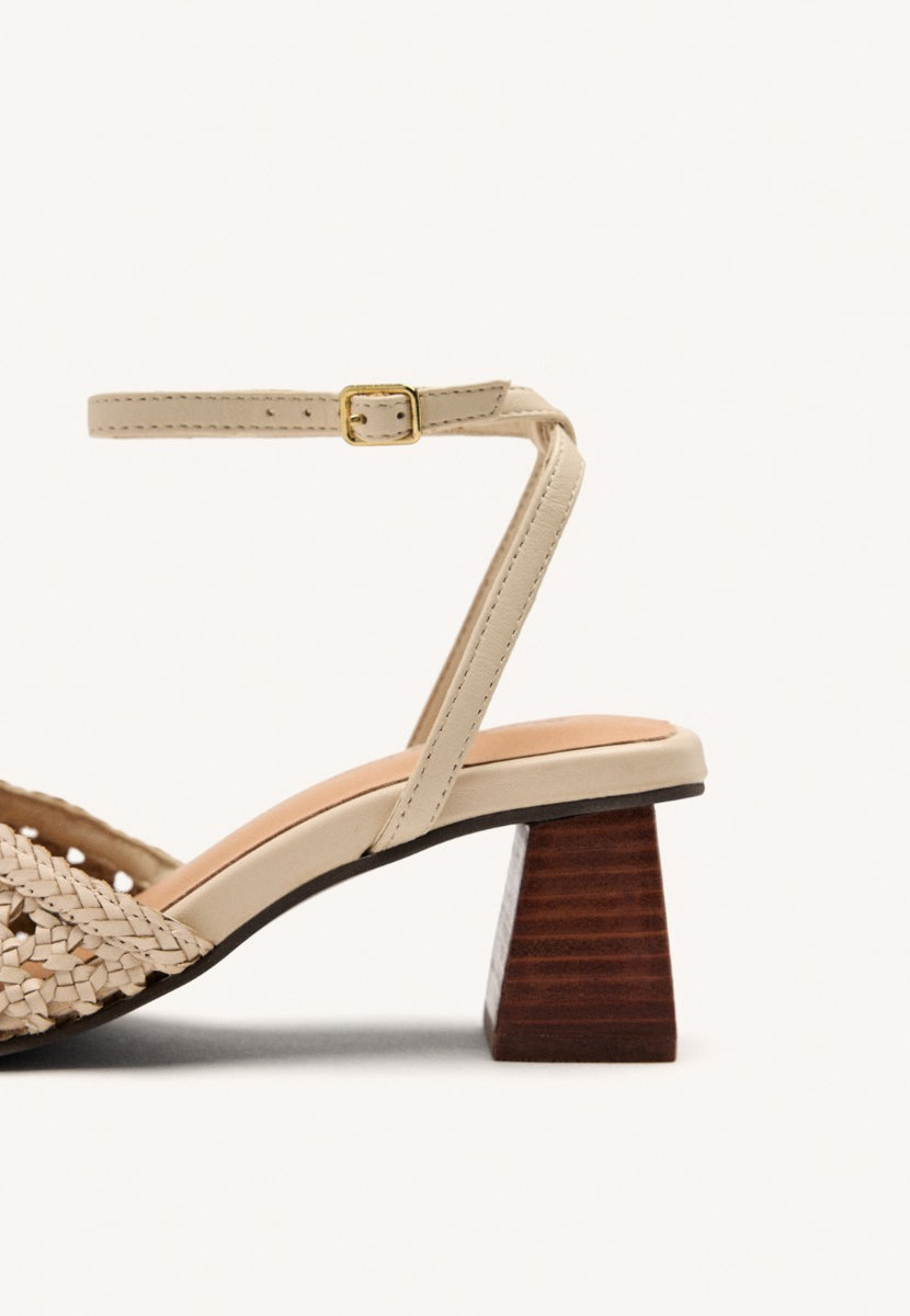 HEEL BRAIDED LEATHER SANDALS BURNSIDE