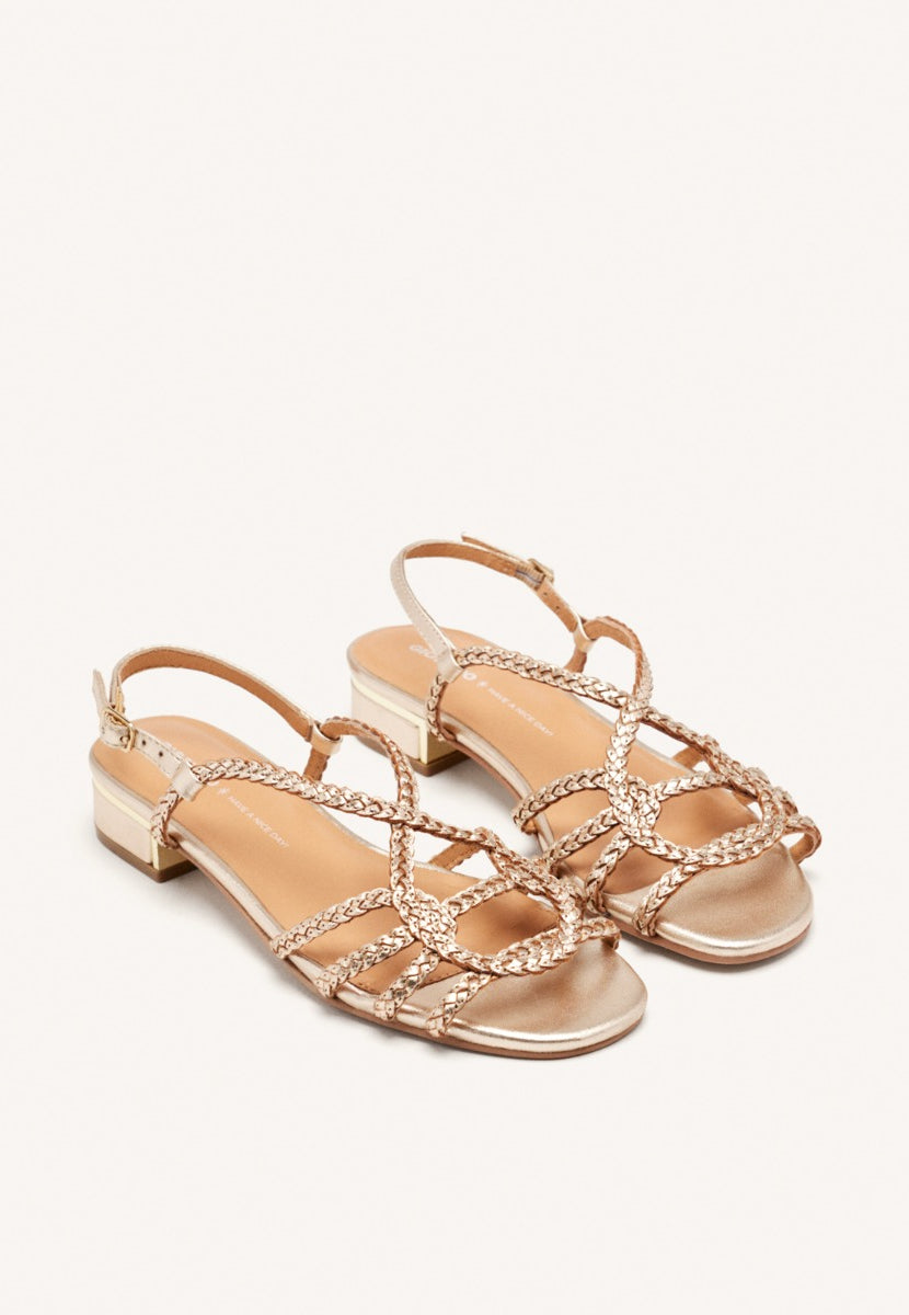 LEATHER HEEL SANDALS POWNAL