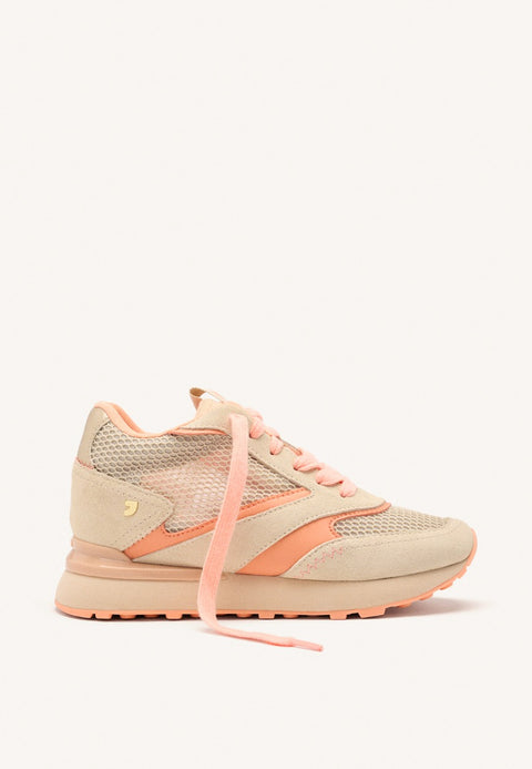 LEATHER AND MESH WEDGE SNEAKERS LARRABEE