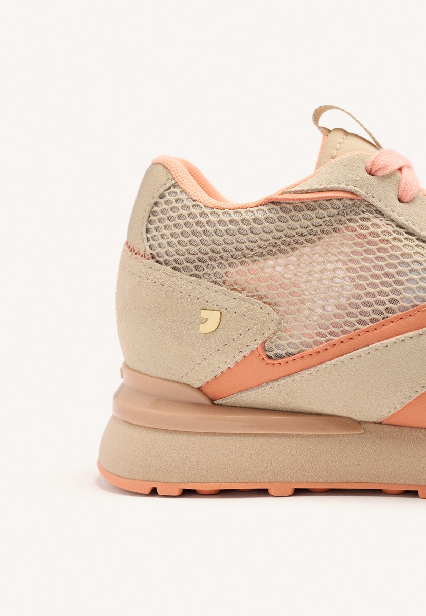 LEATHER AND MESH WEDGE SNEAKERS LARRABEE