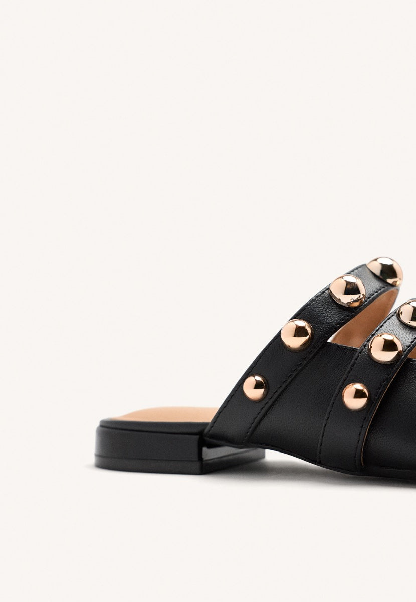 STUDDED LEATHER MULES AHNAPEE