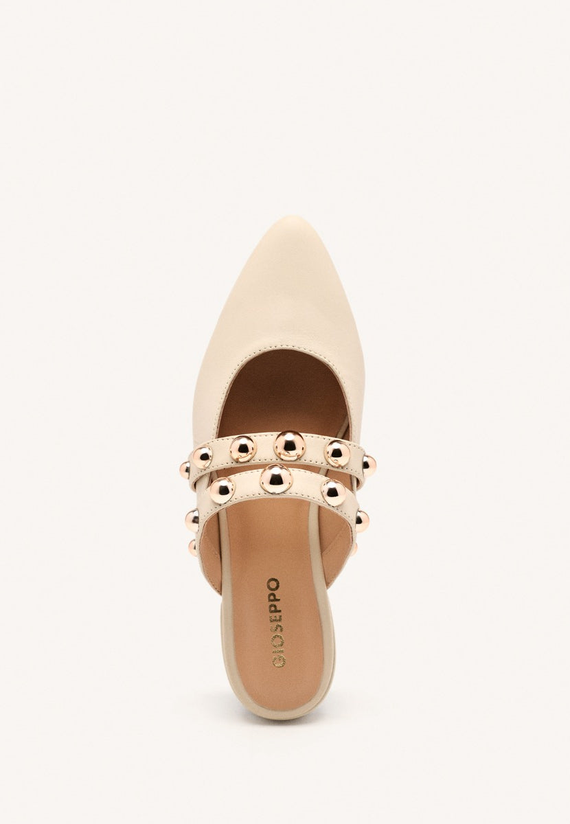 STUDDED LEATHER MULES AHNAPEE