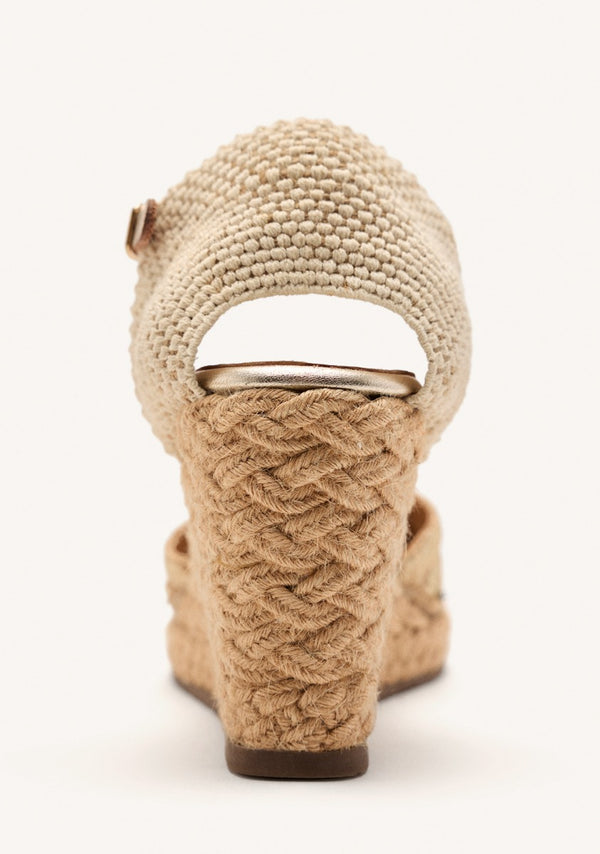 ESPADRILLAS PELLE RICAMATA E ZEPPA IN RAFIA BENNETT