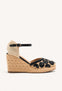 ESPADRILLAS PELLE RICAMATA E ZEPPA IN RAFIA BENNETT