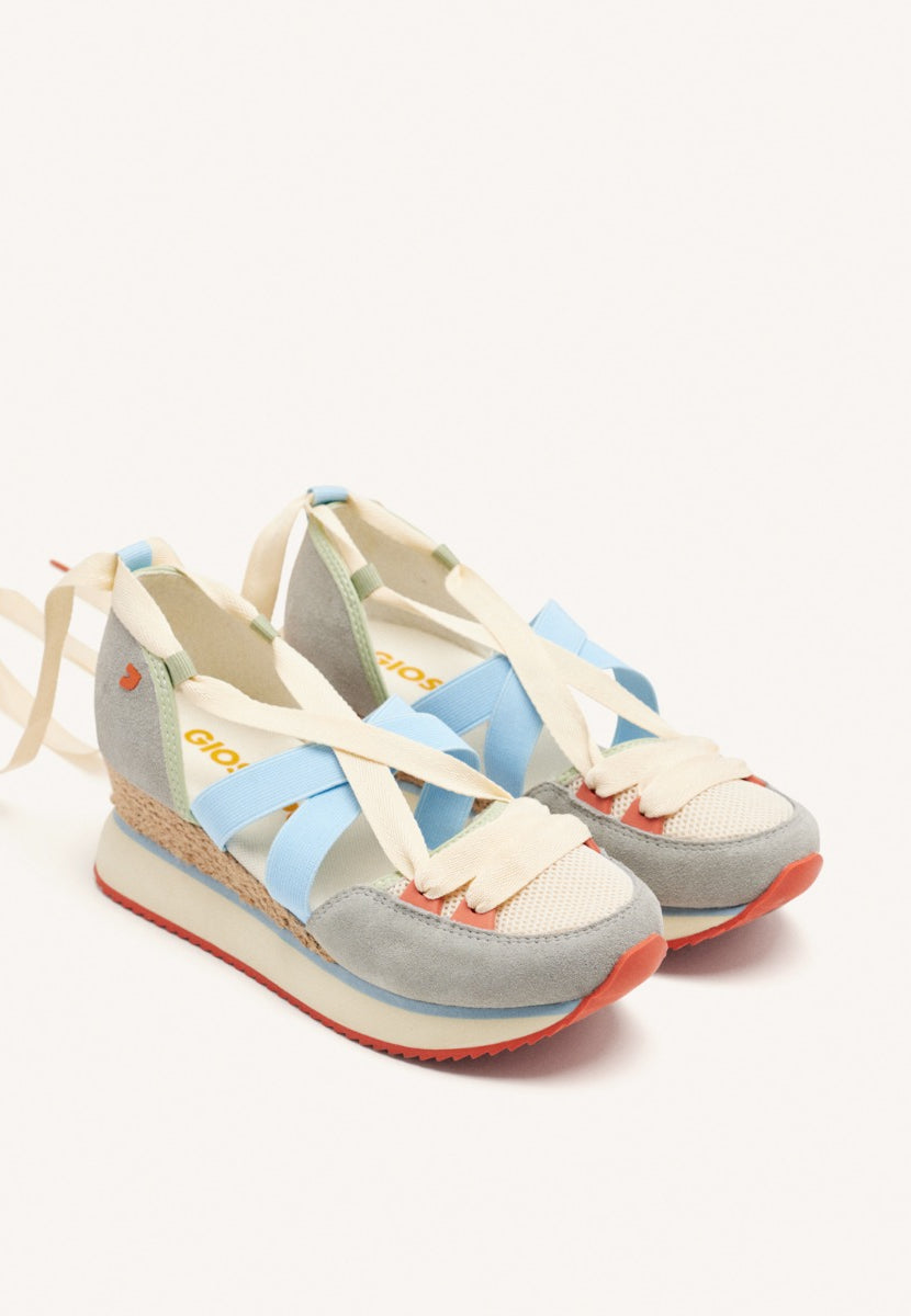 RAFFIA WEDGE LEATHER SPORTY SANDALS HINESBURG