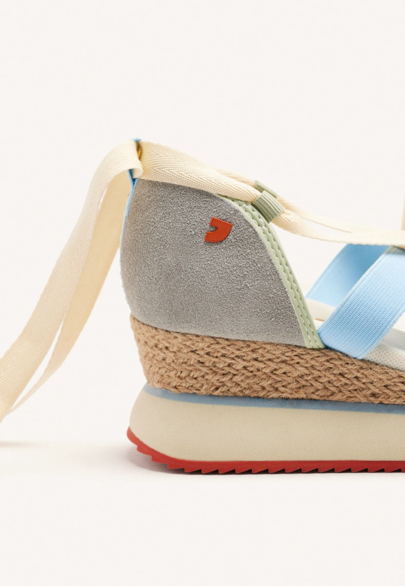 RAFFIA WEDGE LEATHER SPORTY SANDALS HINESBURG