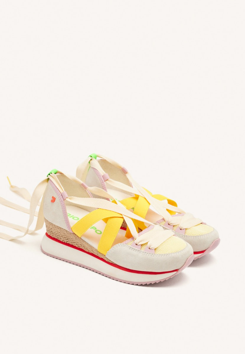 RAFFIA WEDGE LEATHER SPORTY SANDALS HINESBURG