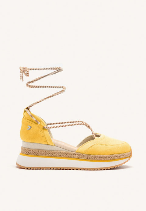SNEAKERS PELLE CON PLATEAU E RAFIA CHITTENDEN