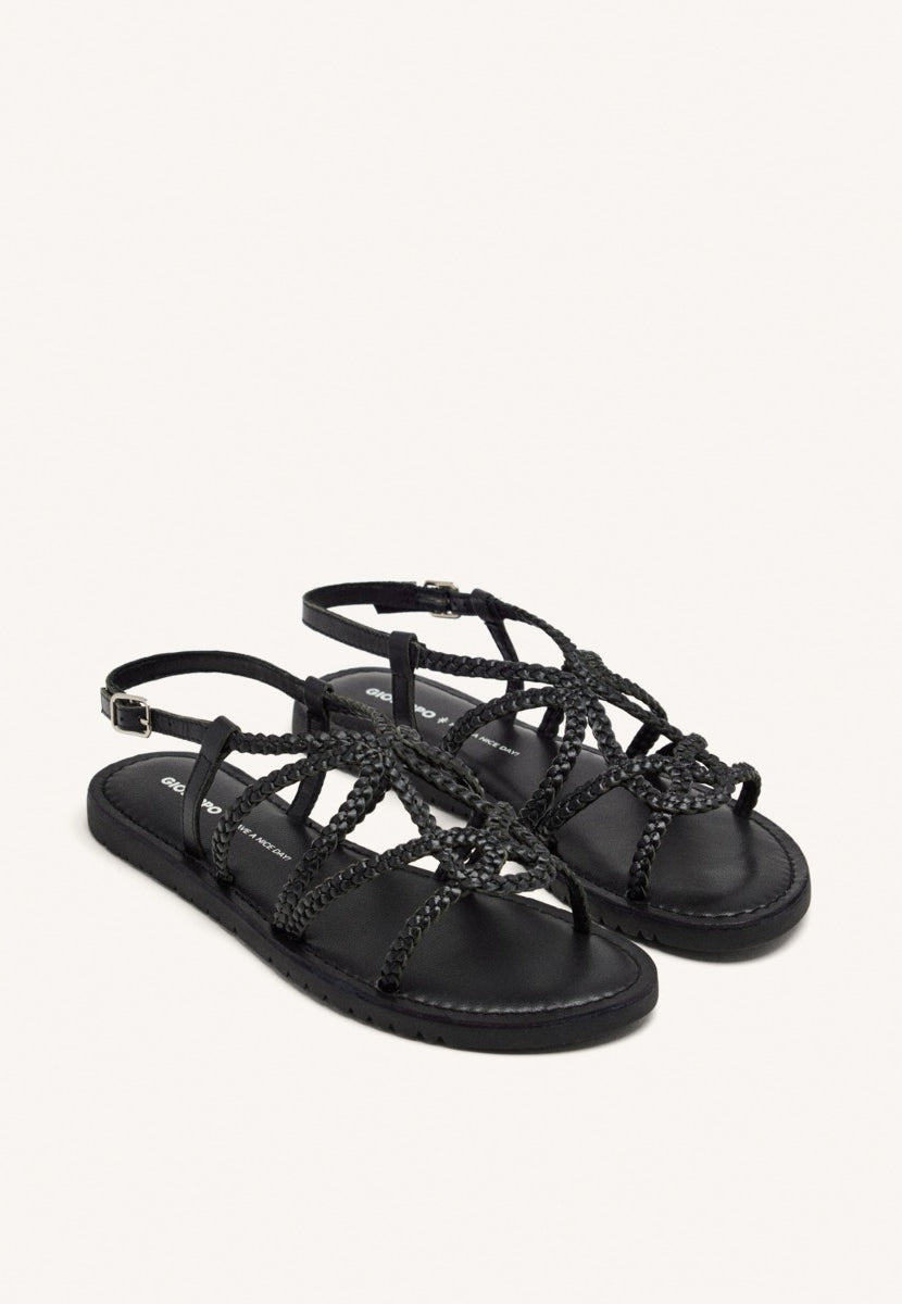 SANDALI BASSI PELLE INTRECCIATA ORLAND