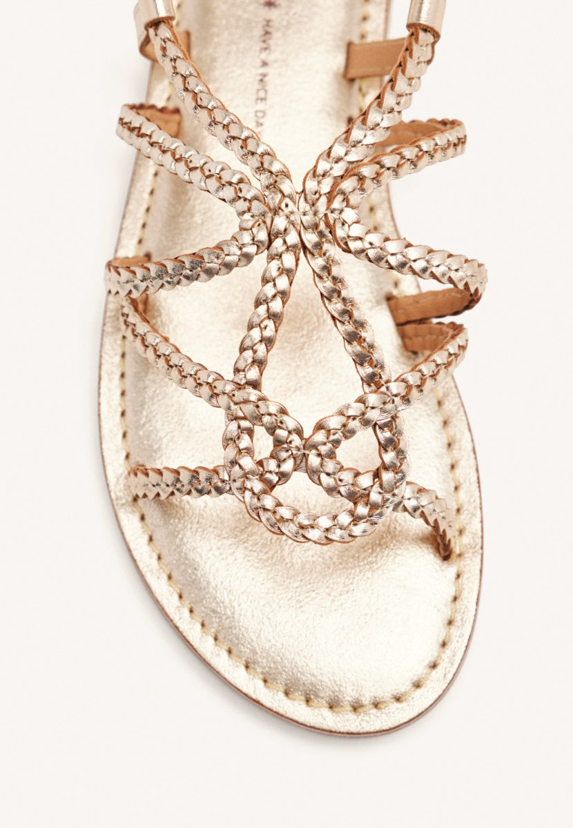 SANDALI BASSI PELLE INTRECCIATA ORLAND