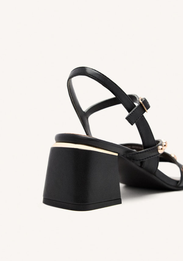 LEATHER STUDDED HEEL SANDALS ABINGTON