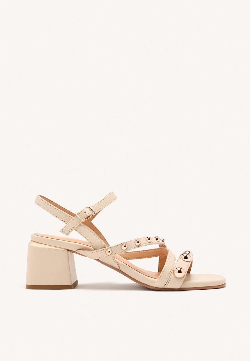 LEATHER STUDDED HEEL SANDALS ABINGTON